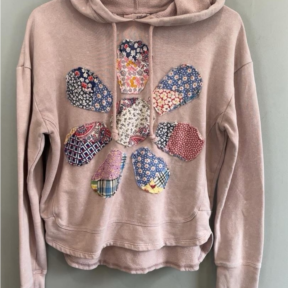 Floral Patchwork Hoodie - Pink